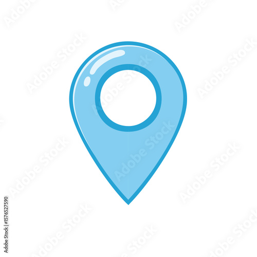Light Blue Location Marker Graphic Icon Indicating Position or Address