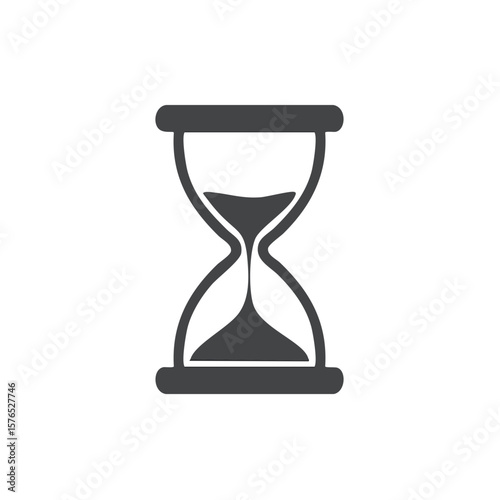 Simple Sand Timer Graphic Icon Depicting Time Passing and Deadlines Nearing