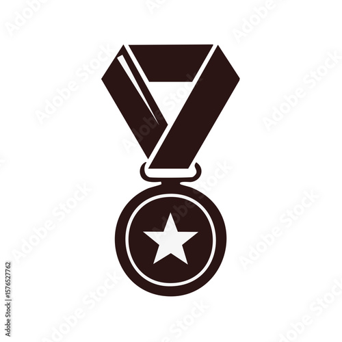 Gold Star Medal Icon Illustration on White. Achievement and success graphic resource.
