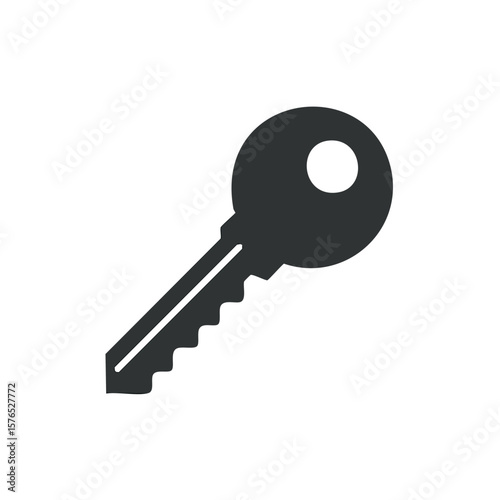 Simple Silhouette of a House Key A Symbol for Security and Access