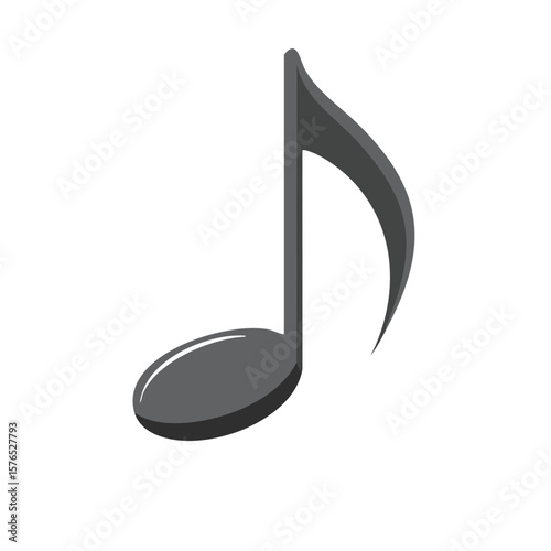 Eighth Note Illustration: A single Gray music symbol conveying rhythm, and musical notation.