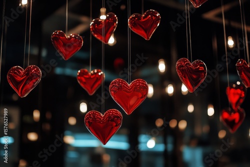Romantic Evening Setting With Heart Candles and Soft Lighting
