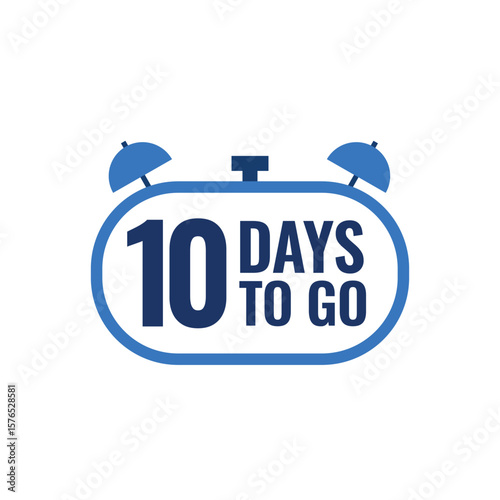 10 days to go poster design on white background