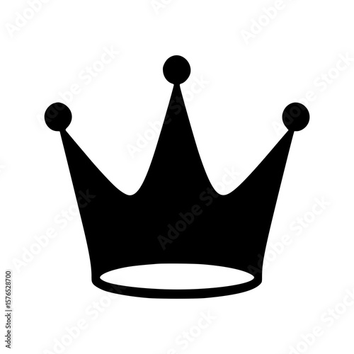 Minimal black crown silhouette icon with three rounded points on a white background.