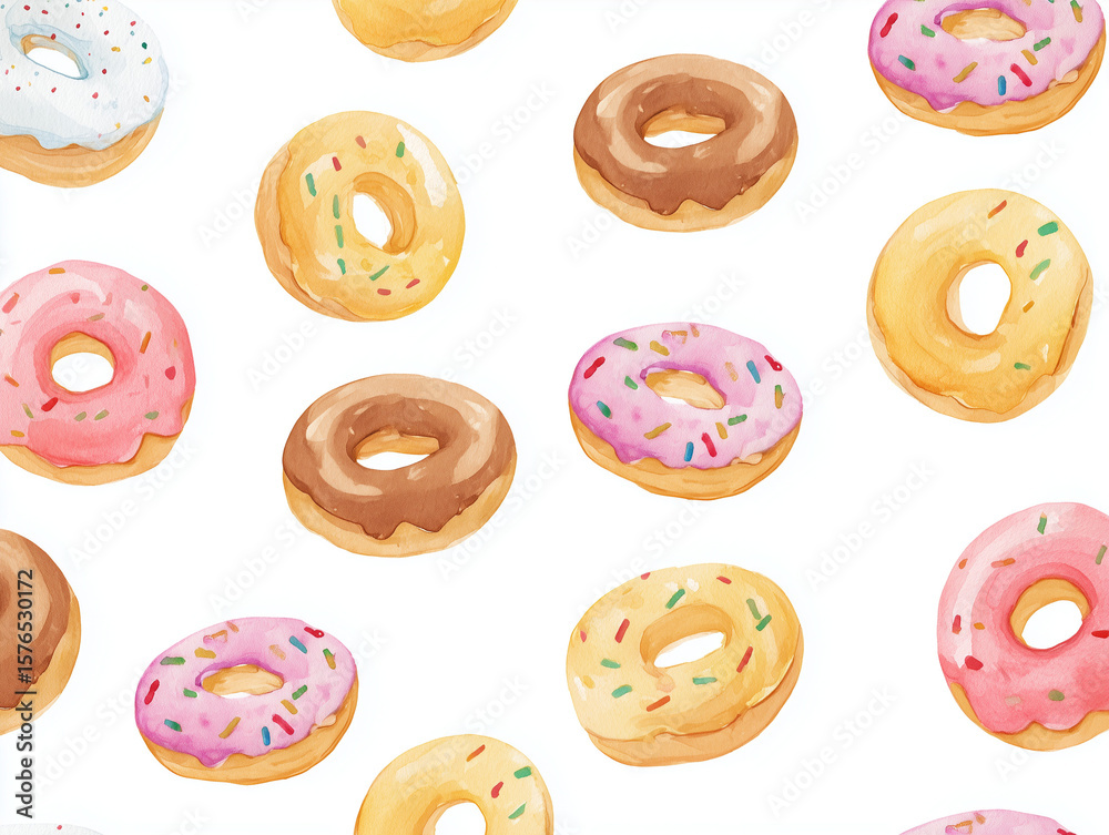 donut seamless pattern on white background donut seamless pattern on white background