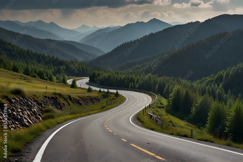 Fototapeta premium road in north mountains 