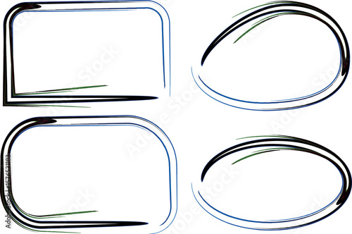 dark blue colorful abstract art lines frames shapes collection