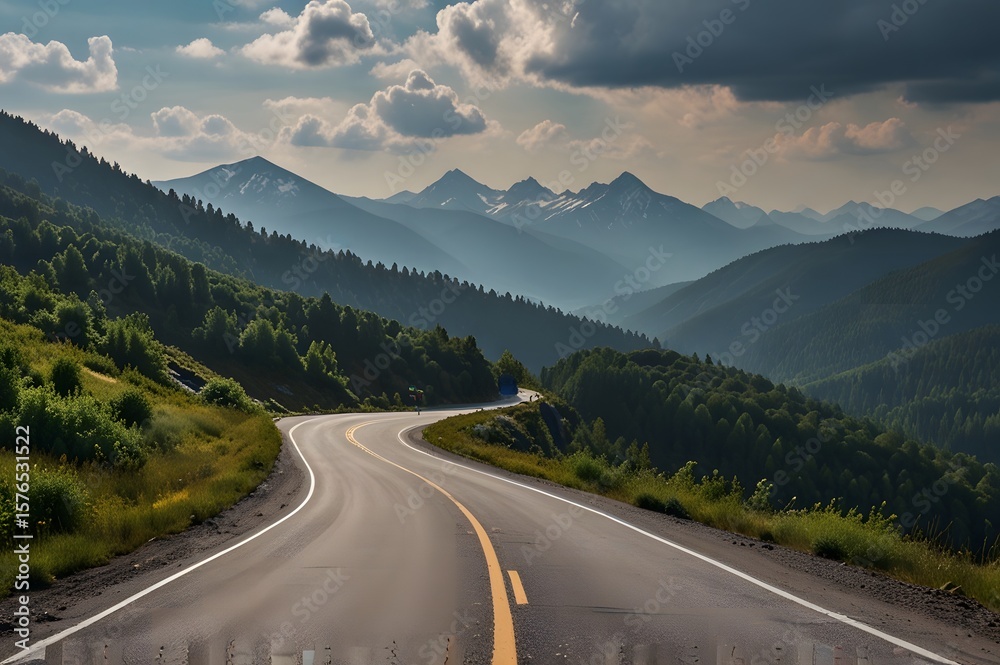 Fototapeta premium road in north mountains 