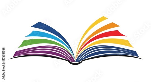 Colorful Book Icon Symbol of Knowledge, Education, and Learning Concept
