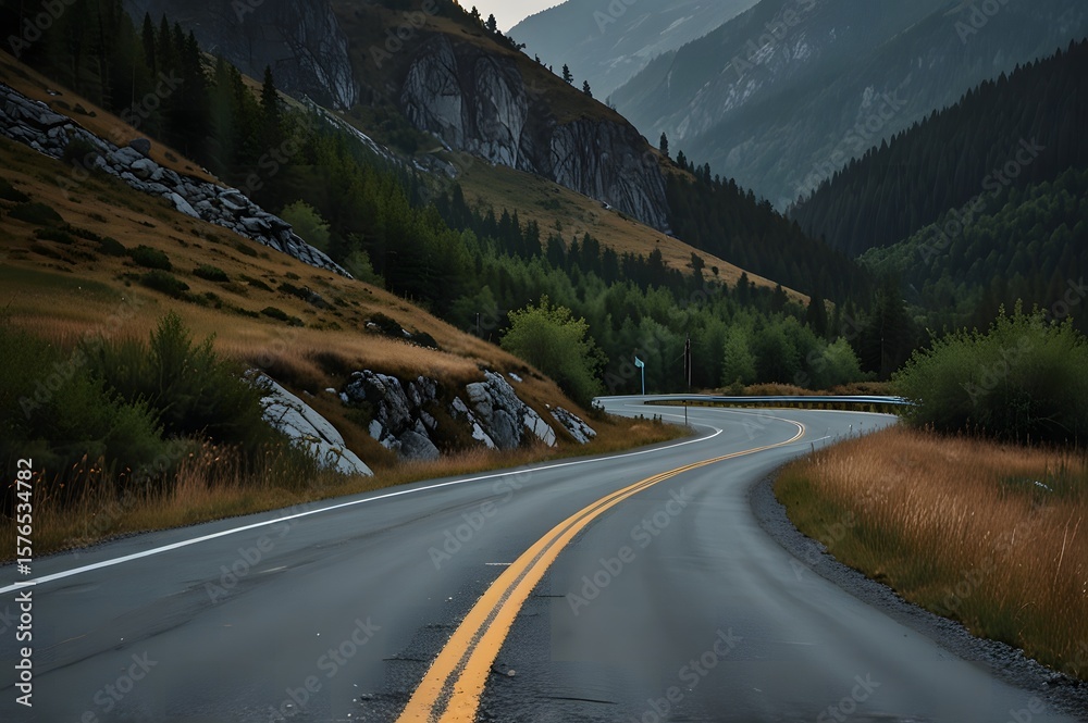 Fototapeta premium road in north mountains