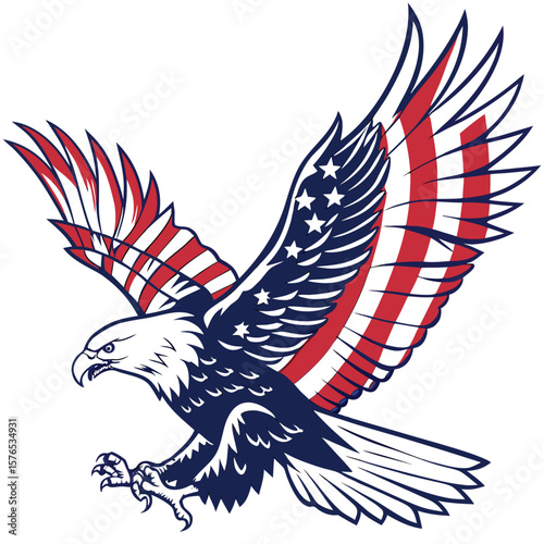 eagle with american flag