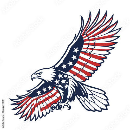 eagle with american flag