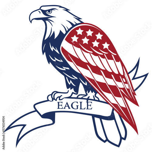 american eagle with american flag