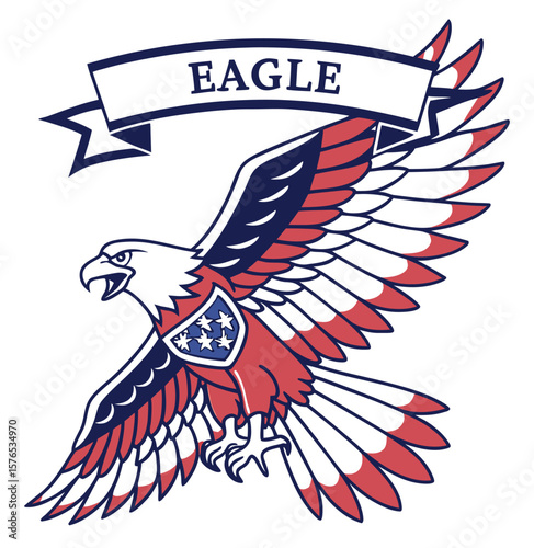 eagle with american flag