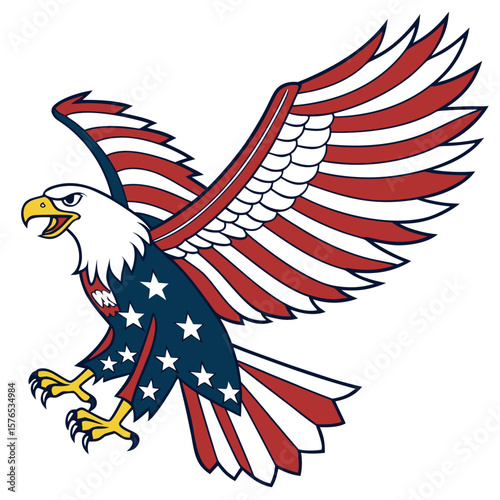 american eagle with american flag