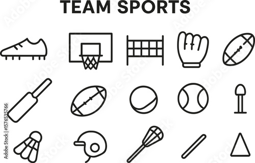 Various racquet sports equipment displayed with icons representing tennis, badminton, and more