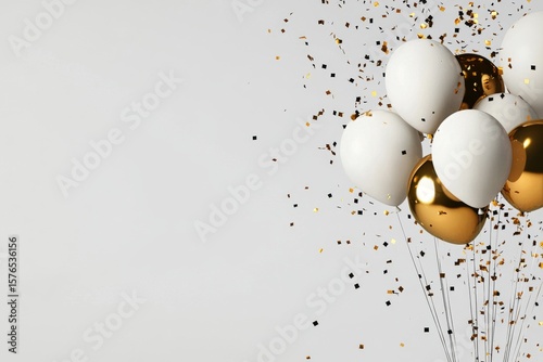 Colorful Balloons and Confetti Create a Festive Atmosphere for Celebrations a...