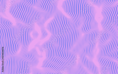 Dynamic Pink Zigzag Lines on Purple Backdrop - Digital Glitch Art Texture