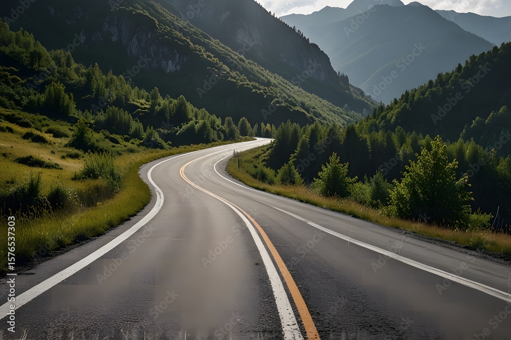 Fototapeta premium road in north mountains 