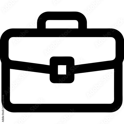 Briefcase icon in minimalist design with black outline  