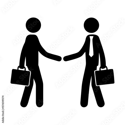 Two businessmen shake hands, symbolizing a deal or agreement