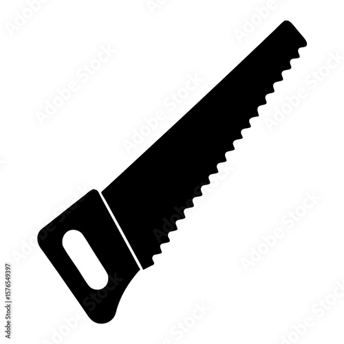 Depiction of a hand saw instrument tool construction silhouette vector illustration
