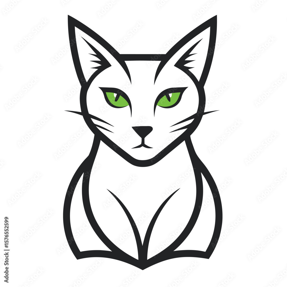 Obraz premium Modern Cat Logo Template in Line Art