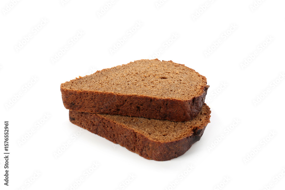 Slices of rye bread isolated on white Slices of rye bread isolated on white