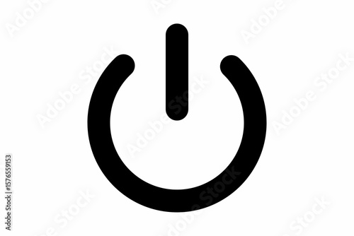 Power button icon for use in posts, stores, and corporate materials. Versatile power button for visual communication in companies, businesses, and social media.