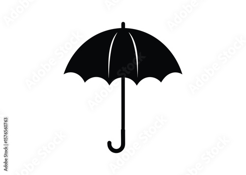 Umbrella silhouette Black Vector white background