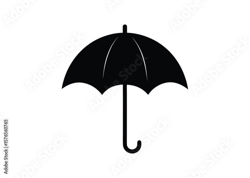 Umbrella silhouette Black Vector white background