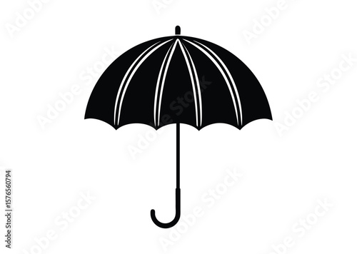 Umbrella silhouette Black Vector white background