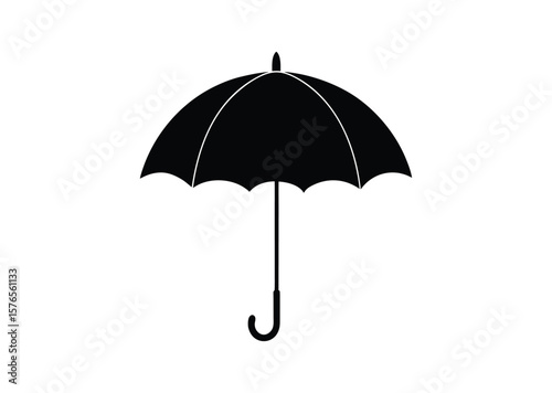 Umbrella silhouette Black Vector white background
