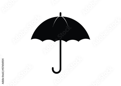 Umbrella silhouette Black Vector white background