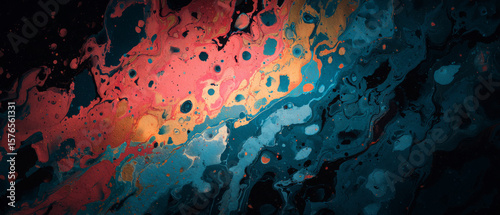 Swirling Orange and Blue Abstract Motion