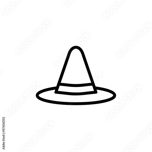 Simple line art of a traditional sombrero hat  
