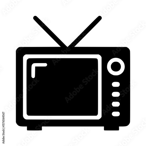 Vintage Television Silhouette Icon