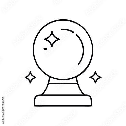 Crystal ball on a stand with sparkles for fortune telling