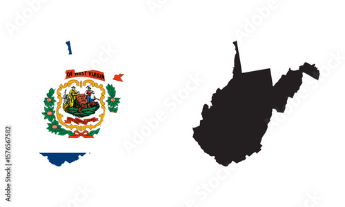 West Virginia state flag map