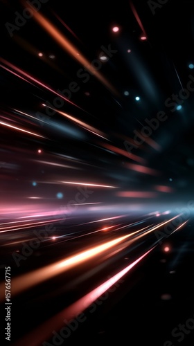 Dynamic Streaks of Light Create a Vibrant Display of Color in a Dark Background