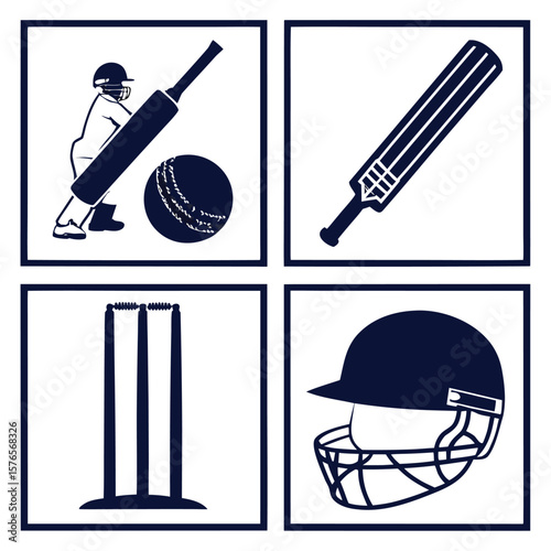 Cricket player bat ball wickets helmet sport