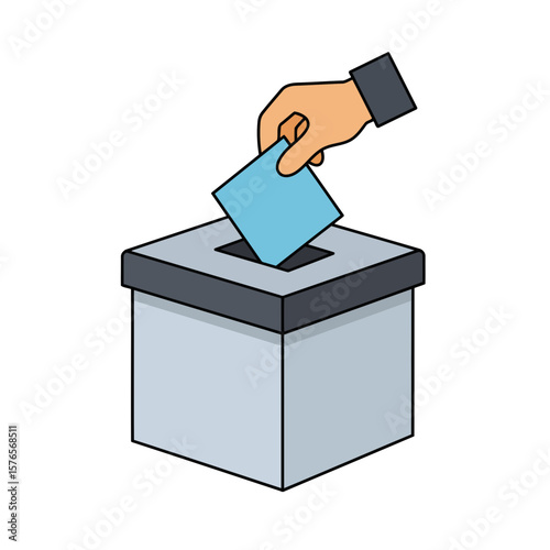 A minimalist ballot box vector icon for politics and elections