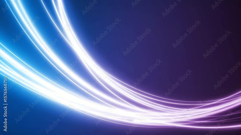 Seamless abstract motion of glowing light waves with gradient transitions — perfect background for tech videos, presentations, or intro titles.