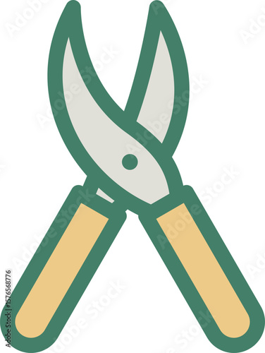 Garden Pruning Shears Illustration with Clean Lines