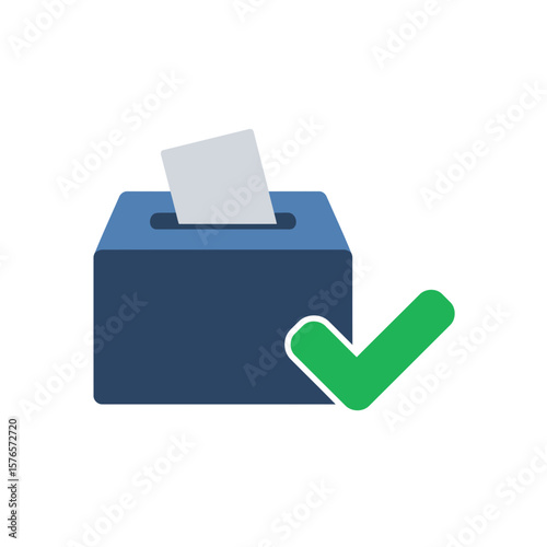 A minimalist ballot box vector icon for politics and elections