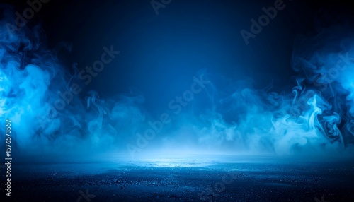 Blue smoky studio background