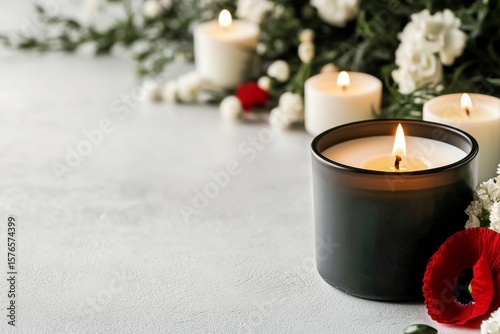 Candles and Flowers Create a Tranquil Atmosphere for Relaxation and Reflectio...