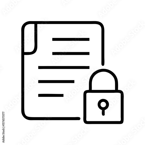 Document with lock icon representing privacy policy concept  