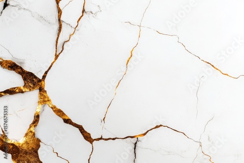 Elegant Marble Texture With Gold Veins Creating a Luxurious Appearance in a C...