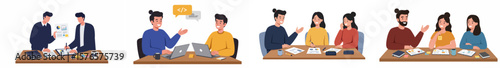 Professional interactions in a modern office environment with API discussion